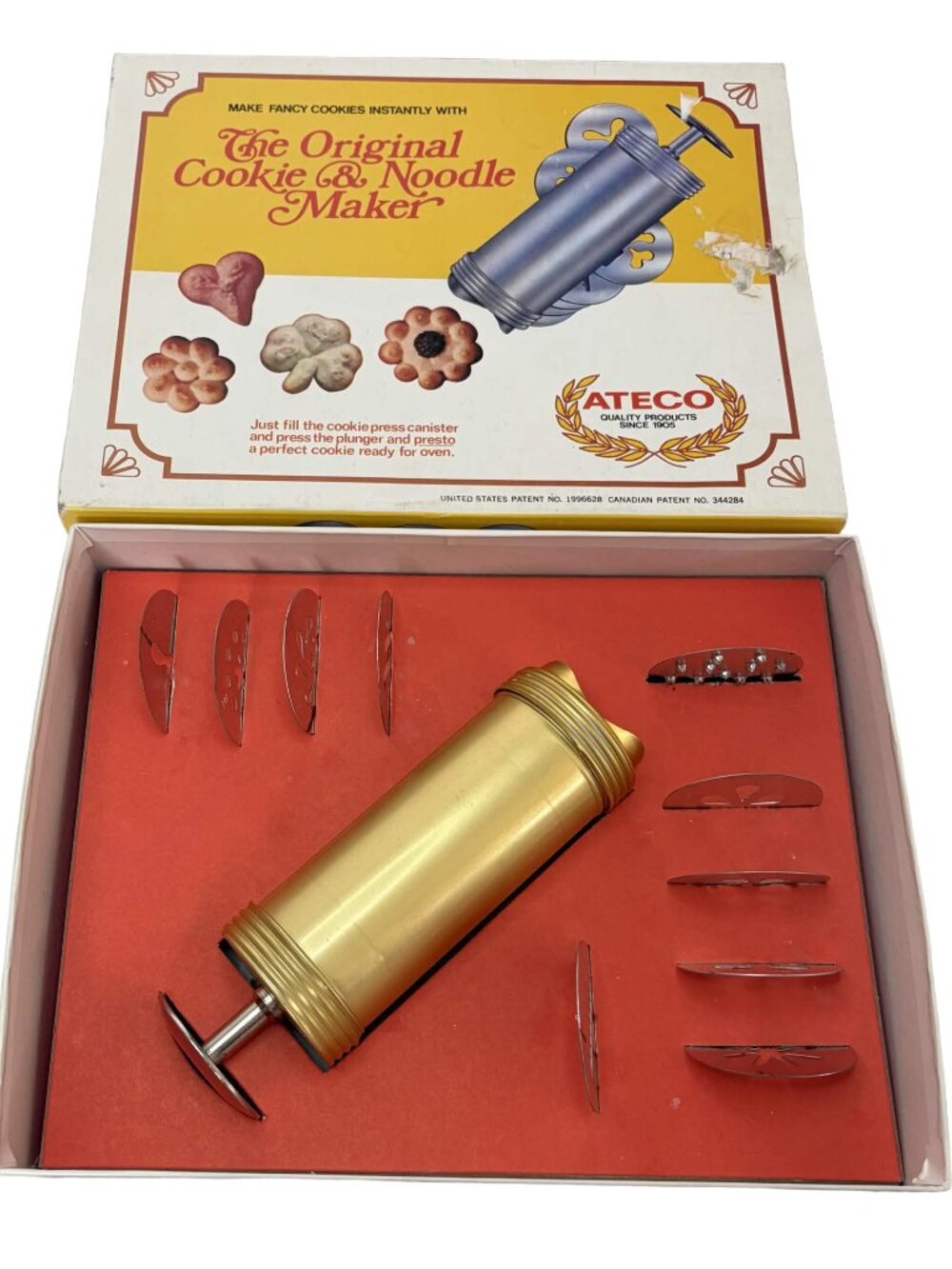 Vintage Ateco The Original Cookie & Noodle Maker Press No. 685 Complete Set Box